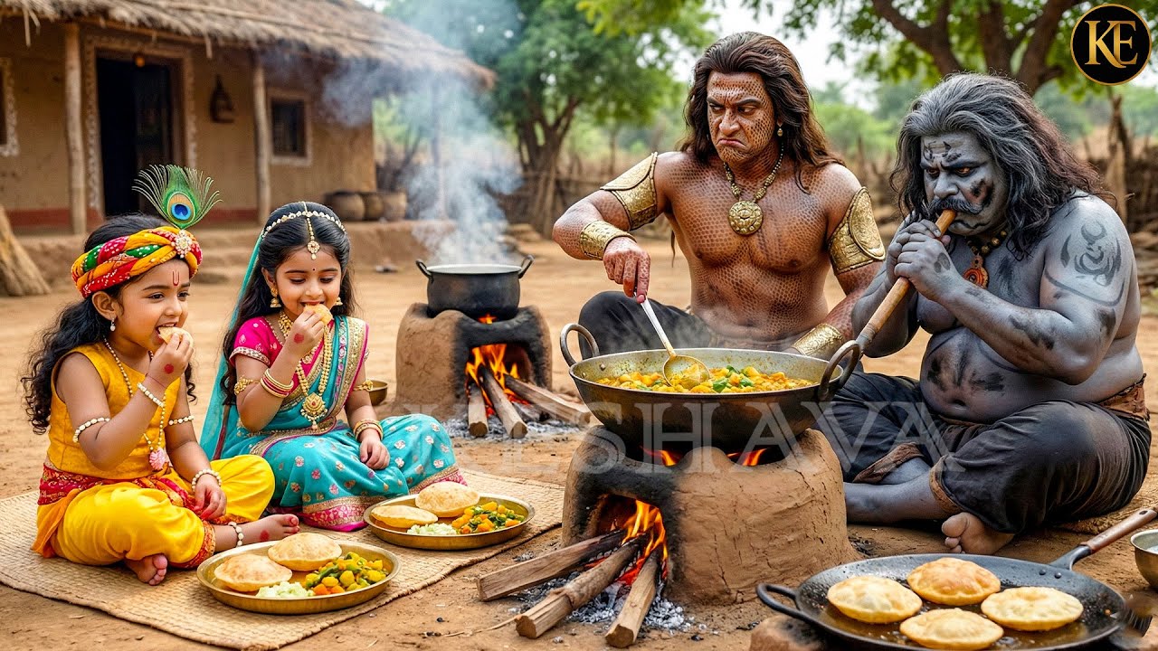 बाल कान्हा ने वत्सासुर और बकासुर से चूल्हे पर खाना बनवाया || YMKN || Shree Krishan leela