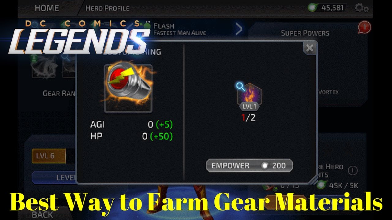 DC Legends Best Way to Farm Gear Materials