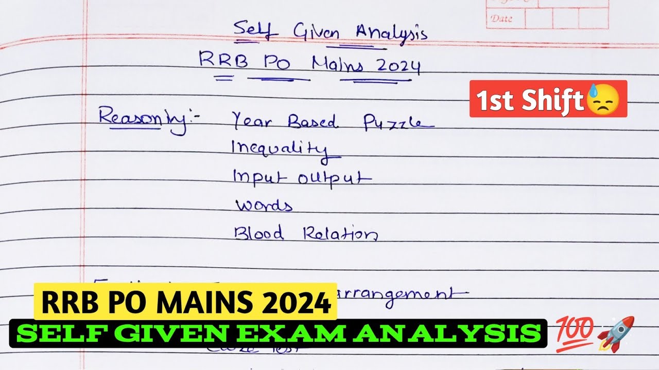 🚀Self Given Analysis RRB PO MAINS 2024, My Attempts😥 29 Sep 1st Shift 🔥 #rrbpomains2024