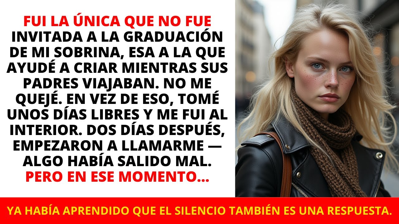 FUI LA &Uacute;NICA QUE NO FUE INVITADA A LA GRADUACI&Oacute;N DE MI SOBRINA, ESA A LA QUE AYUD&Eacute; A CRIAR...