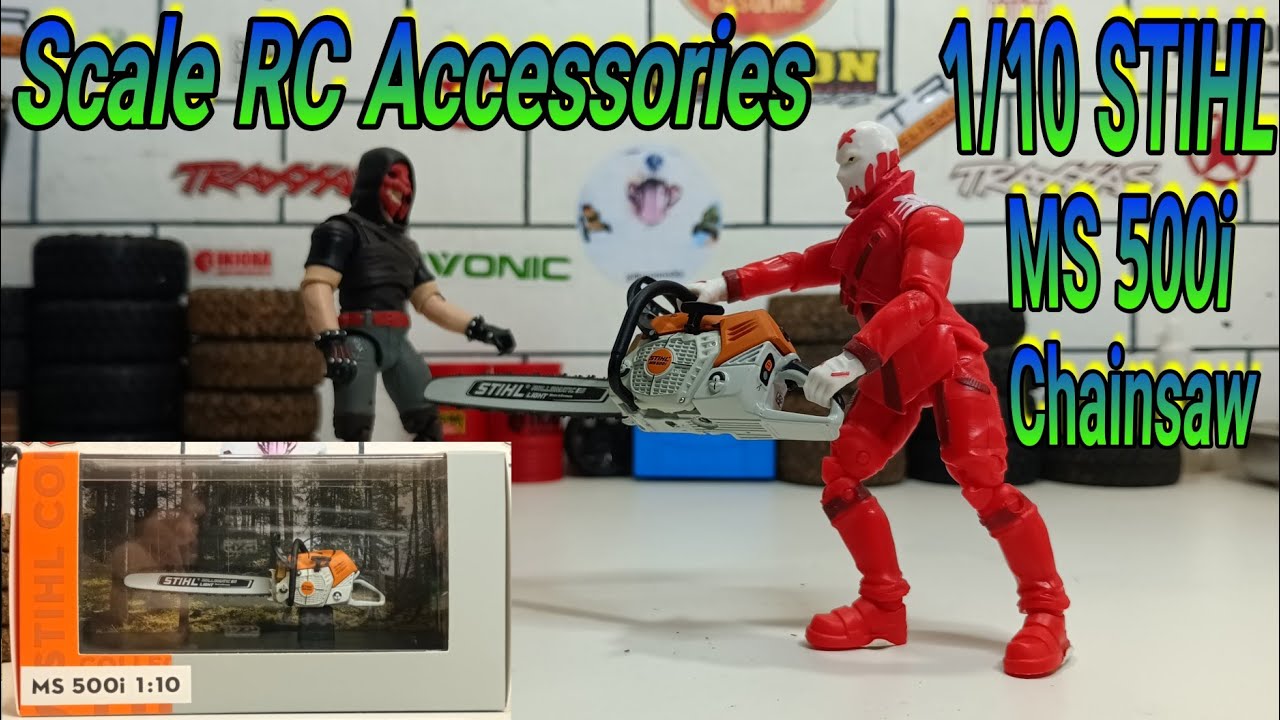 Rc scale accessories STIHL Ms 500i 1/10 scale chainsaw #injora #Still  #Rcaccessories￼￼