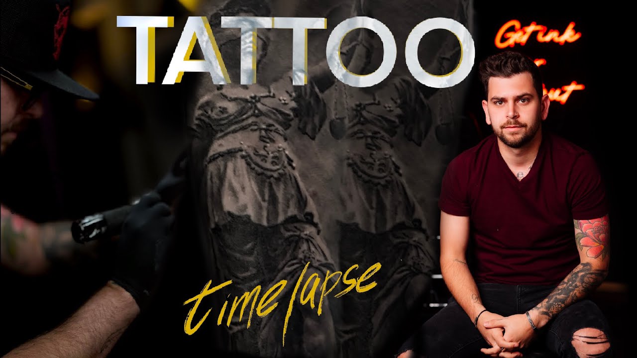 Realistic Black & Gray Tattoo Timelapse