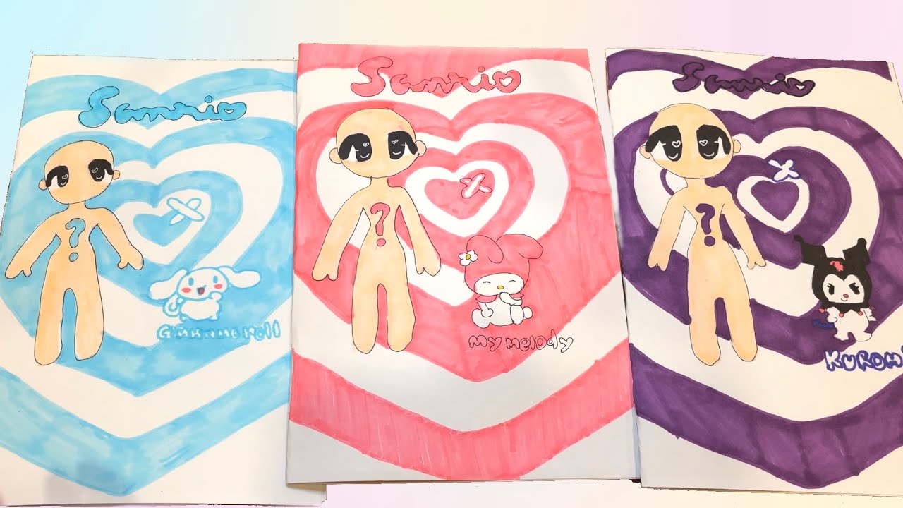 Asmr Sanrio Paperdoll Blindbags - Cinnamoroll, My Melody, and Kuromi