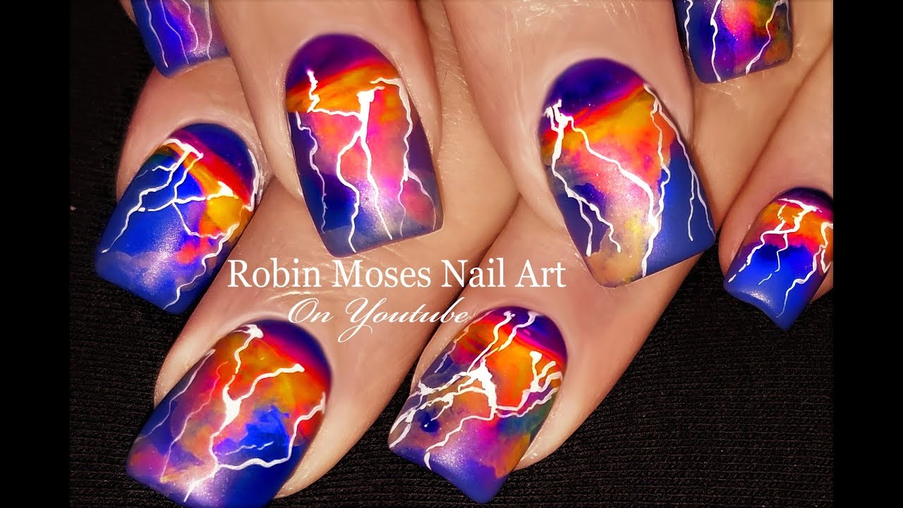 Lightning Nails! DIY Summer Storm Nail Art Design Tutorial