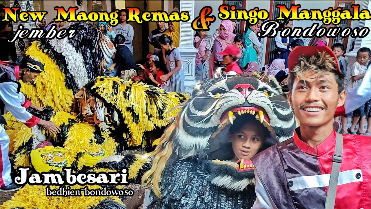 FULL New Maong Remas Dan Singo Manggala tampil di Jambe sari Bedhien // lion dance 2022~can macanan