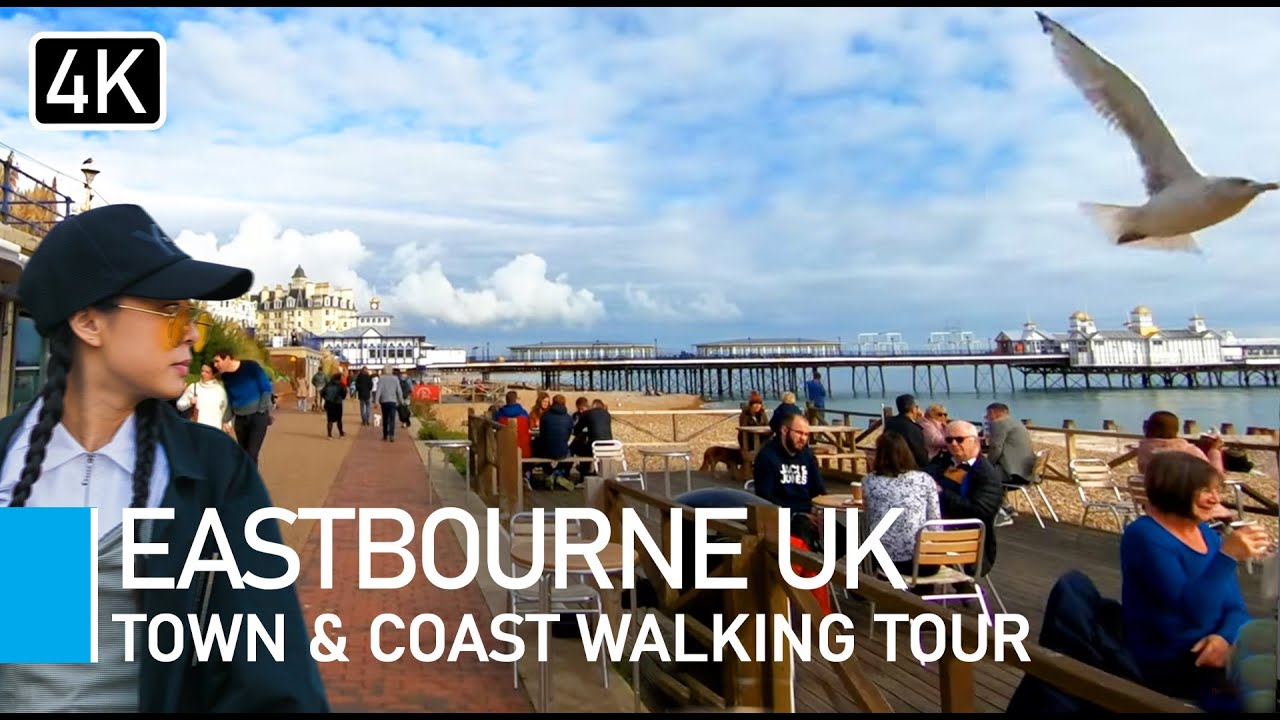 Exploring Eastbourne Beach and Town 2021 - UK Seaside Resort and Town Centre Walking Tour