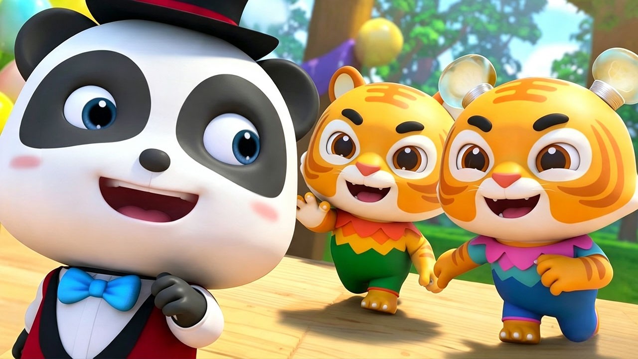 Panda Magician and Two Tigers | Learn Animals for Kids | Nursery Rhymes | Kids Songs | BabyBus