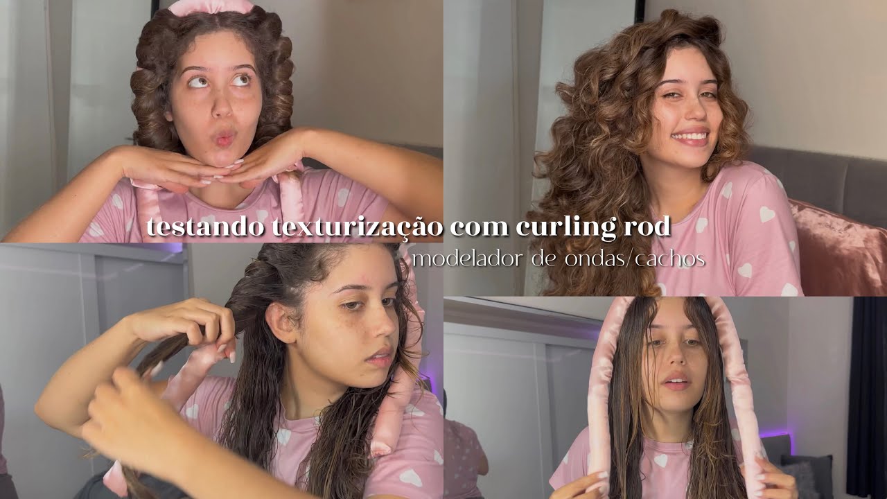 Testando a texturiza&ccedil;&atilde;o com Curling Rod - modelador de ondas/cachos 💕