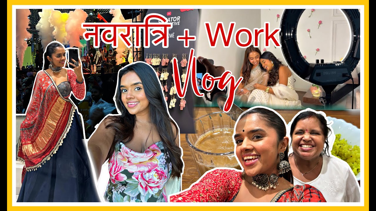 Garba Time. Stole @gopali Channya Choli | NAVRATRI + WORK J vlog ✨💃