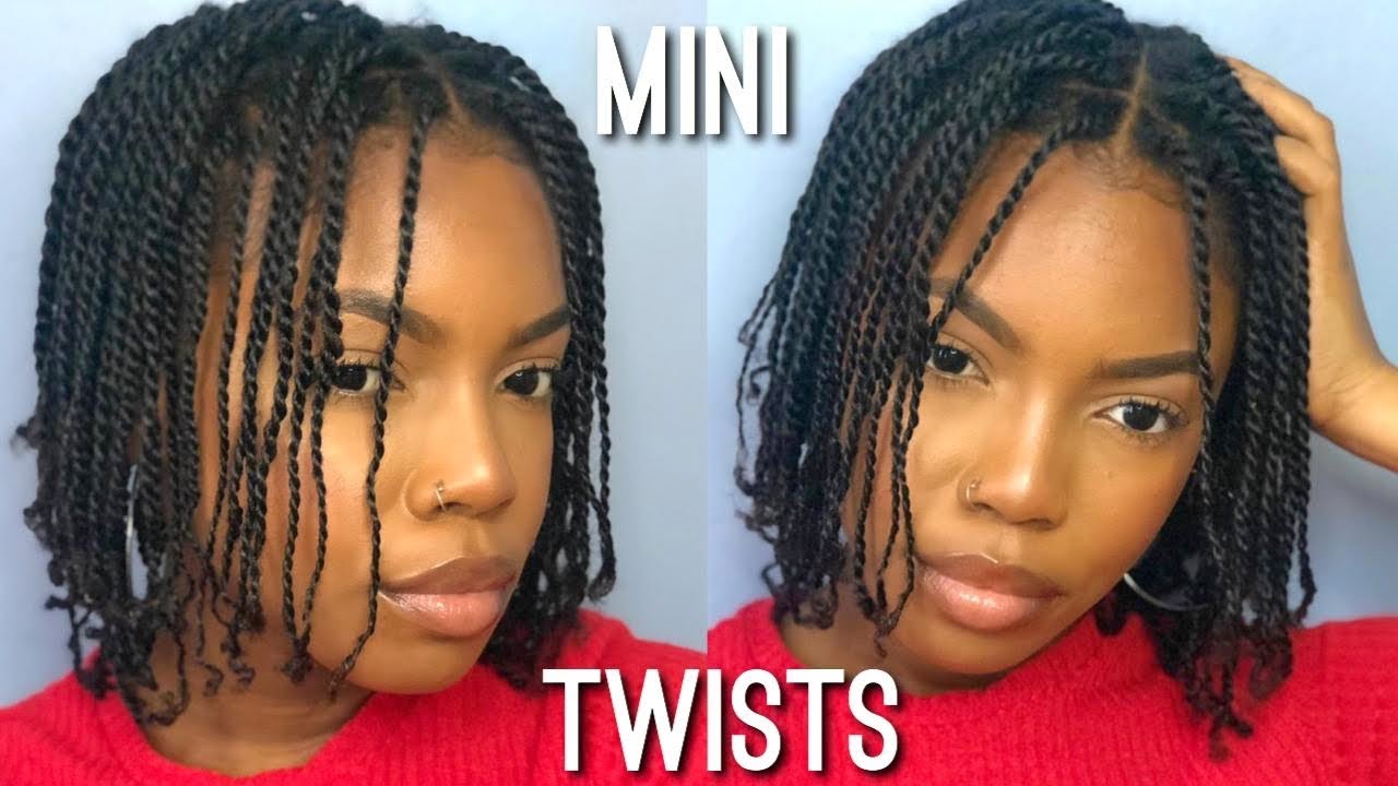 MINI TWISTS PROTECTIVE STYLE ON NATURAL HAIR/NO SHRINKAGE HACK!