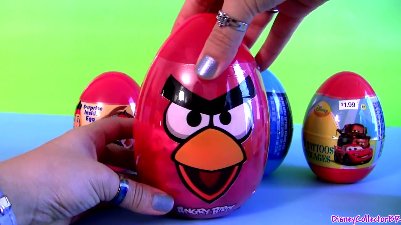 Angry Birds Toys Surprise Jake NeverLand Pirates and SpongeBob Eggs