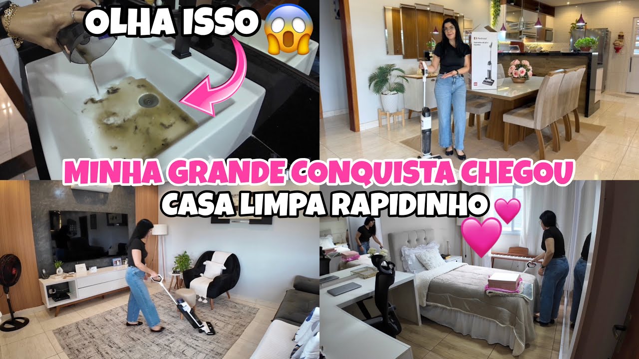 Minha CONQUISTA CHEGOU 😍 Aspirador 3 em 1 / ASPIRA E PASSA PANO / Testei com Voc&ecirc;s 🩷 