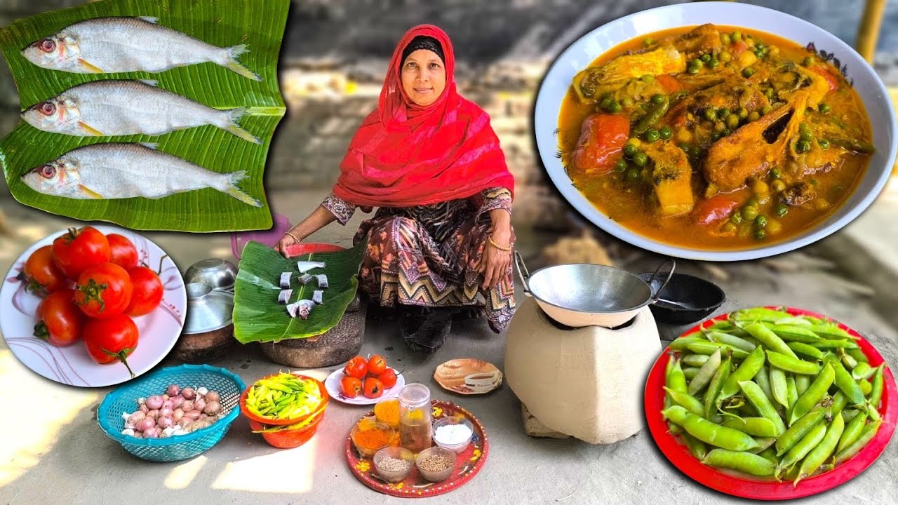 মটরশুঁটি ও টমেটো দিয়ে চেলা মাছের ঝোল, সাথে সিদ্ধ পুরা টমেটো দিয়ে মজাদার ভর্তা। (#ramadan)