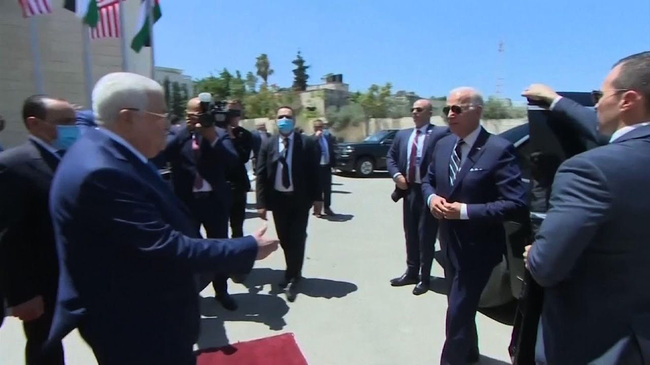 In West Bank, Biden embraces two-state solution