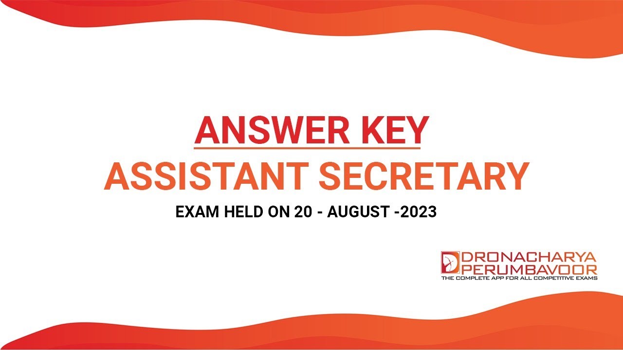 ANSWER KEY - CSEB ASSISTANT SECRETARY - EXAM HELD ON 20 AUGUST 2023 - 8590320387