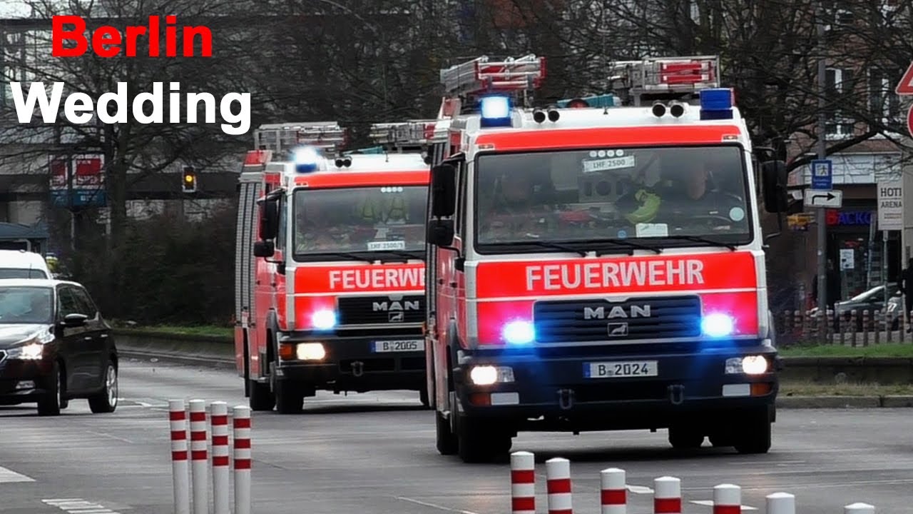 Die Doppelreserve, mit Doppelblitz│LHF 2500/1 + LHF 2500/9 und DLK 1700/1► Berliner Feuerwehr
