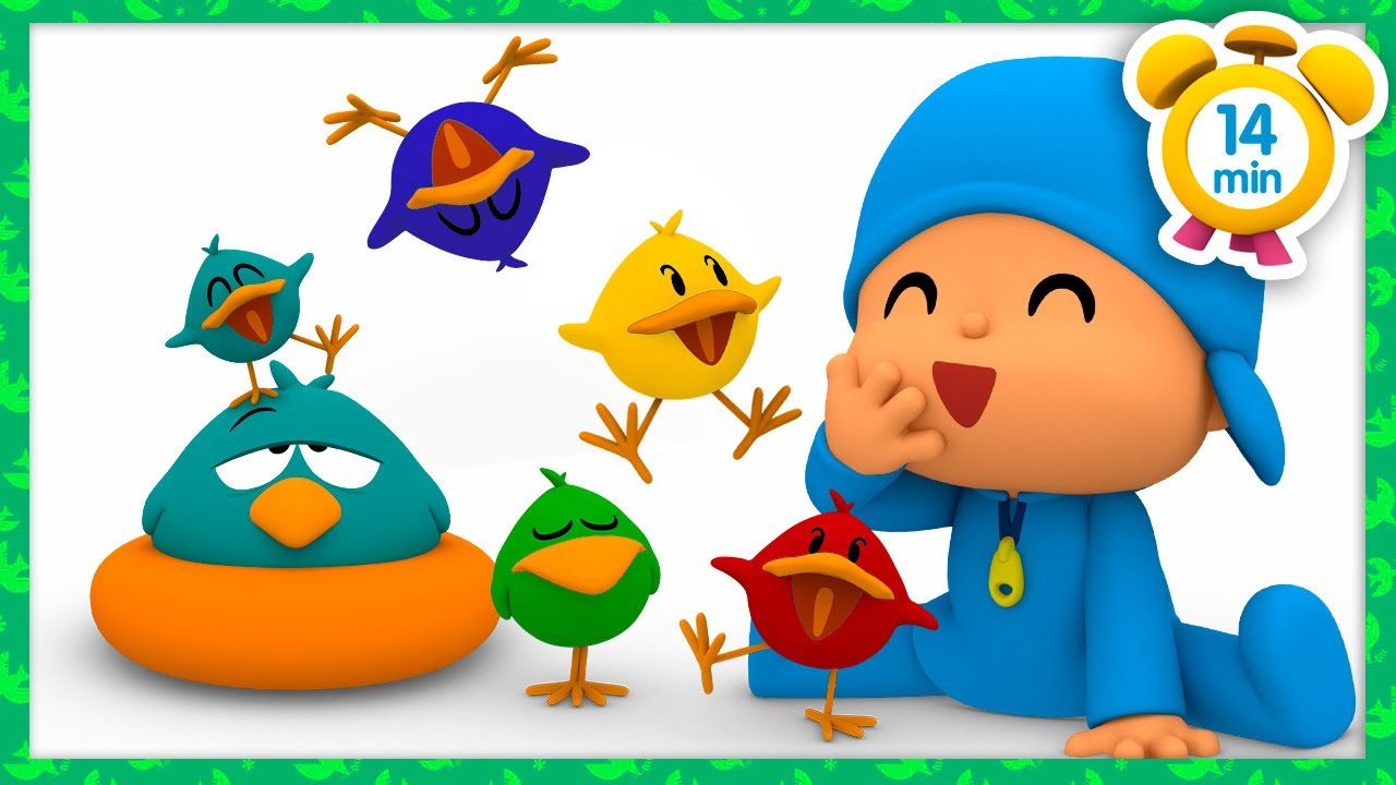 🐥5 Passarinhos + Os pintinhos dizem [ 14 min ] + MÚSICA INFANTIL | Desenhos animados para Crianças