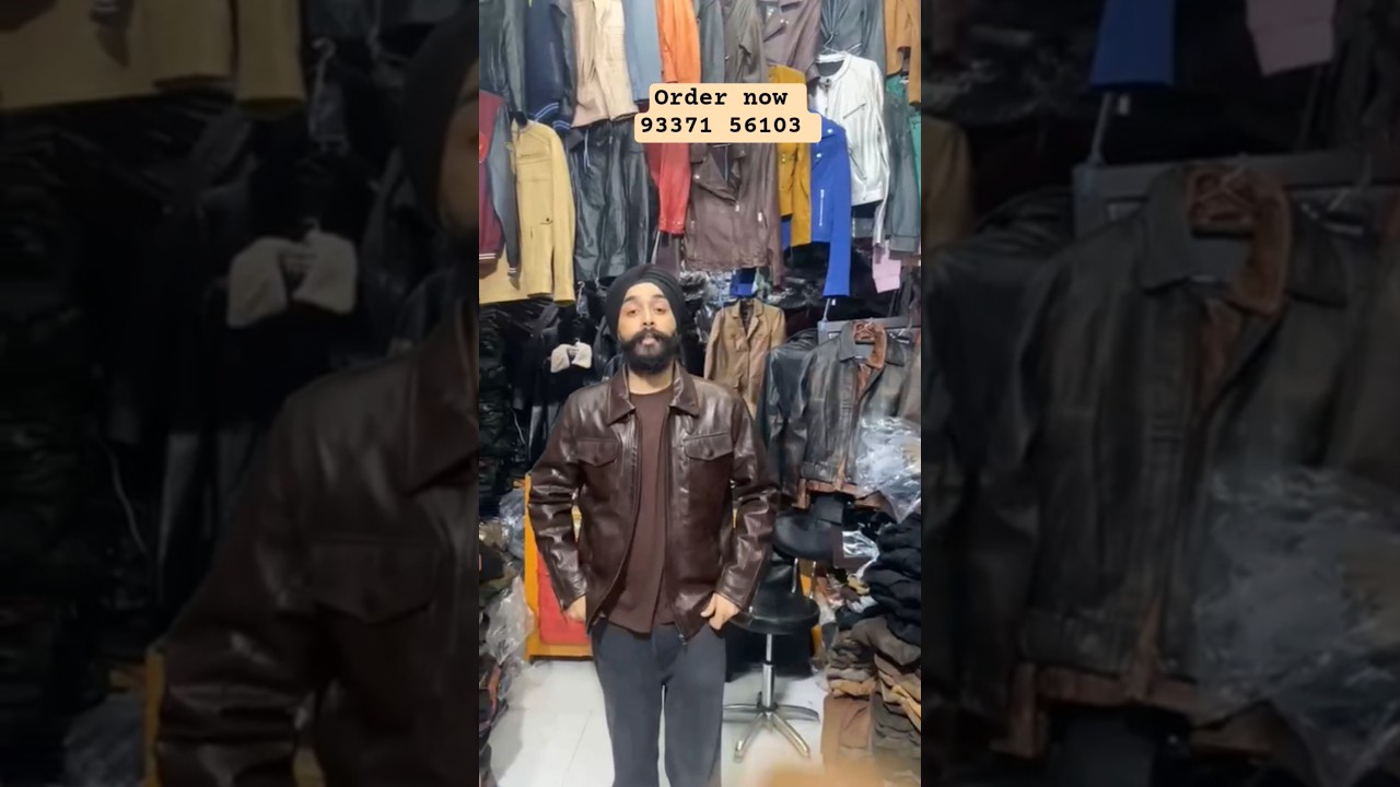 cheapest leather market in delhi !! leather Jacket for men #streetfood #shorts #ytshorts