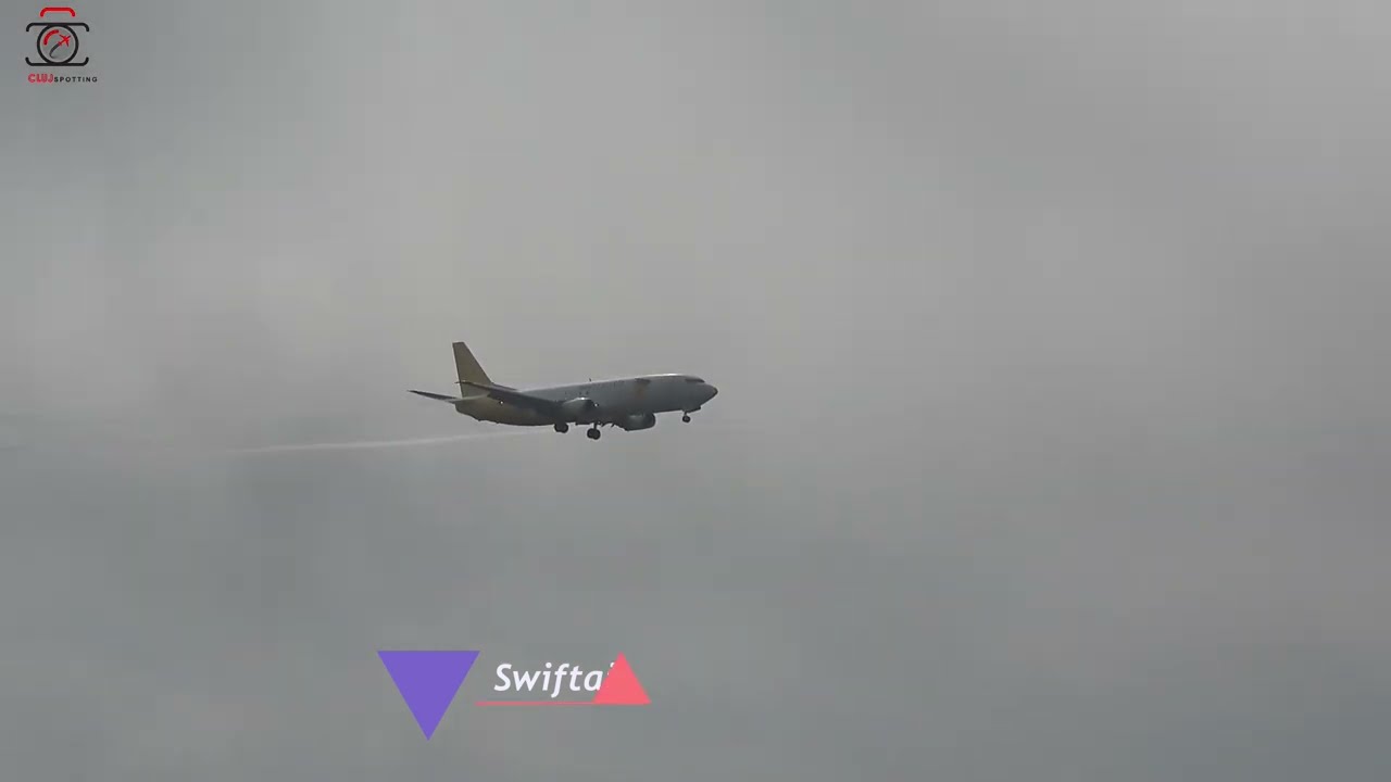 #DHL #swiftair B734 landing at #CLJ #runway25