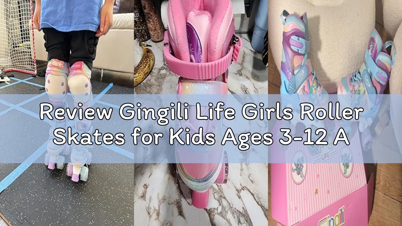 Review Gingili Life Girls Roller Skates for Kids Ages 3-12 Adjustable Light Up Roller Skates for Tod