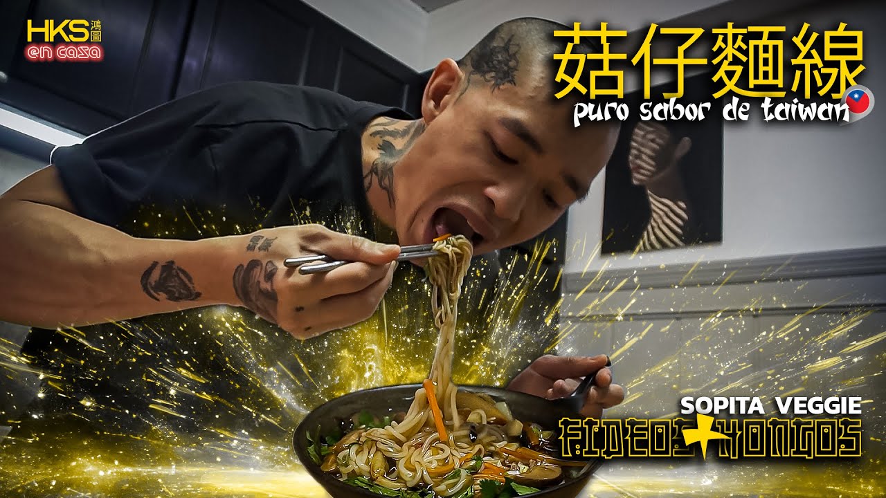 COMO HACER SOPA DE FIDEOS DE ARROZ CON HONGOS