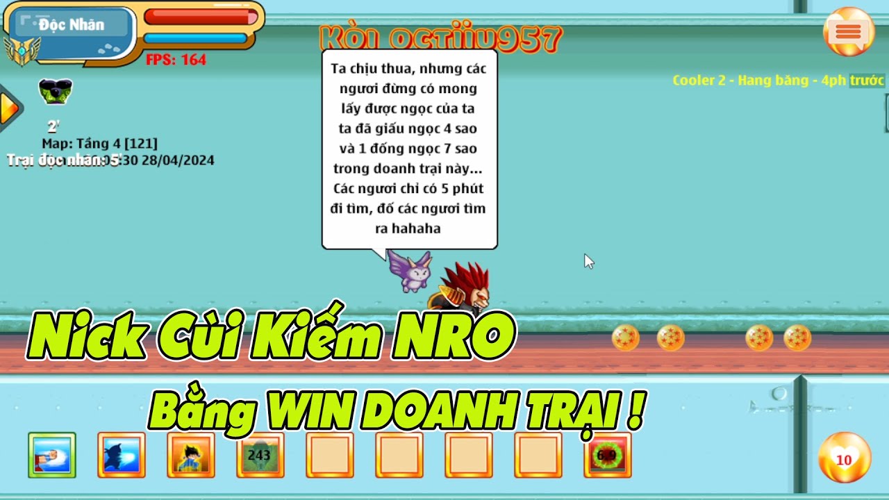 Ngọc Rồng Online - Cách Mà  Mình Win Doanh Trại Bằng Nick Cùi