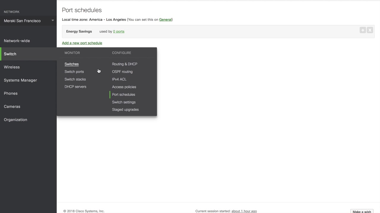 Meraki MS - Port Scheduling