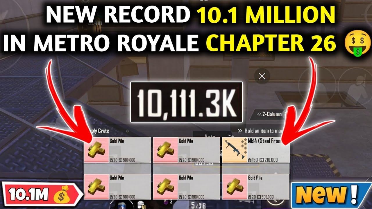 NEW RECORD 10.1 MILLION 🤑 PUBG METRO ROYALE CHAPTER 26