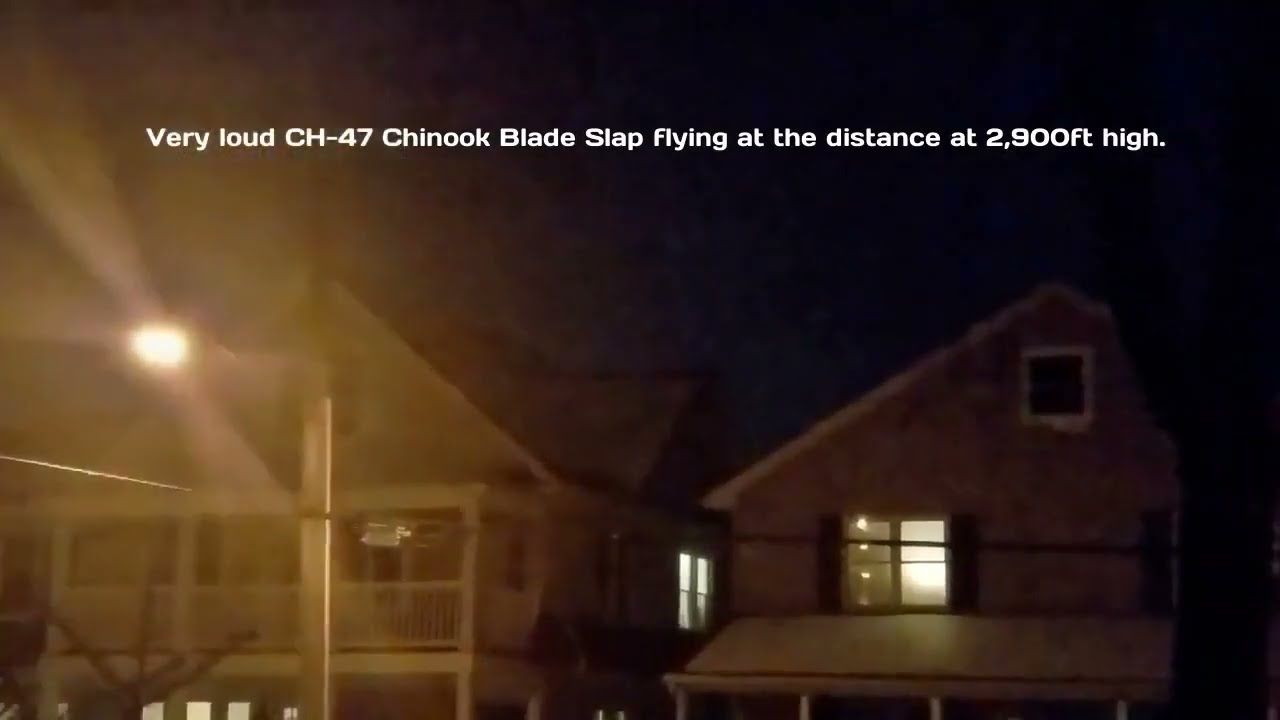 Very loud CH-47 Chinook Blade Slap flying at the distance at 2,900ft high.