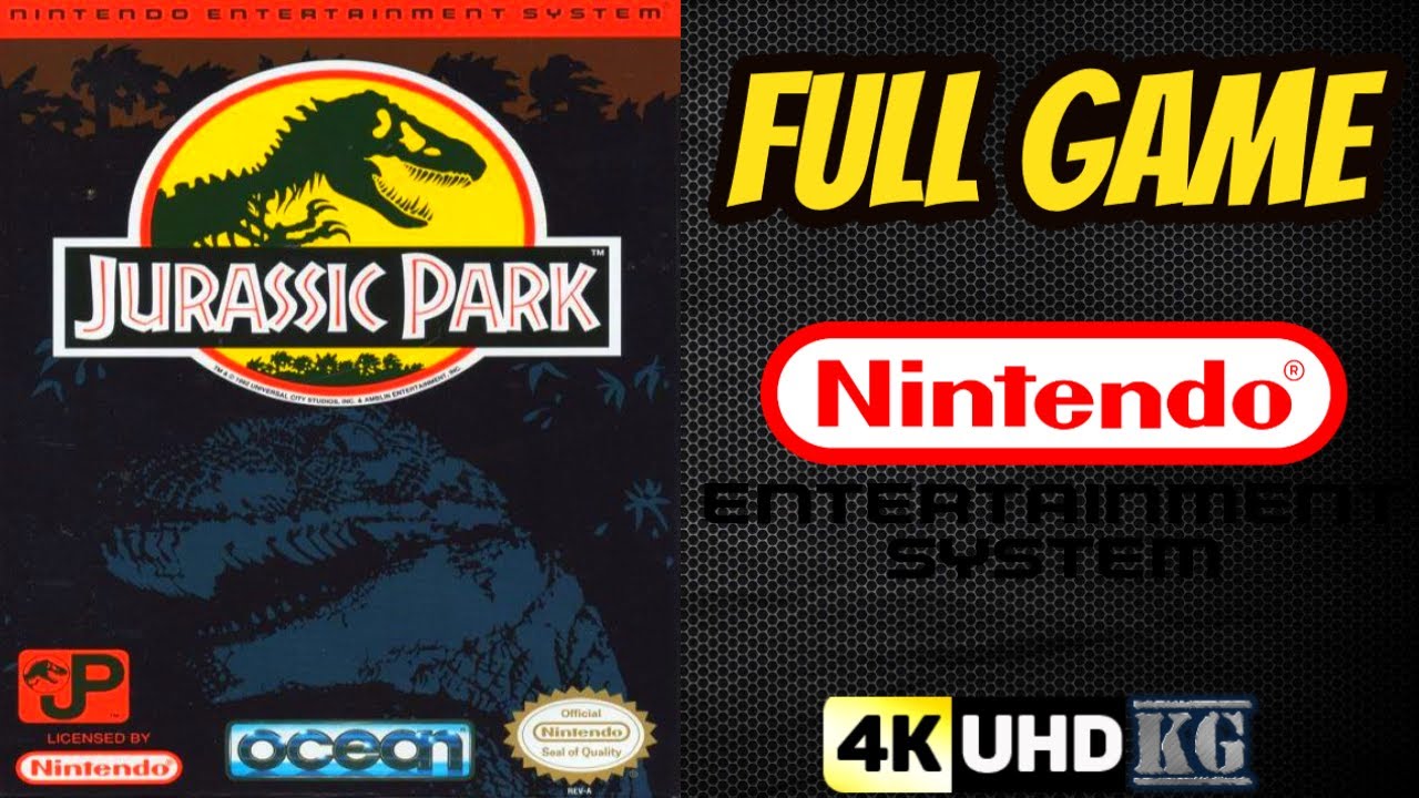 Jurassic Park | NES | 4K60ᶠᵖˢ UHD🔴 | Longplay Walkthrough Playthrough Full Movie Game