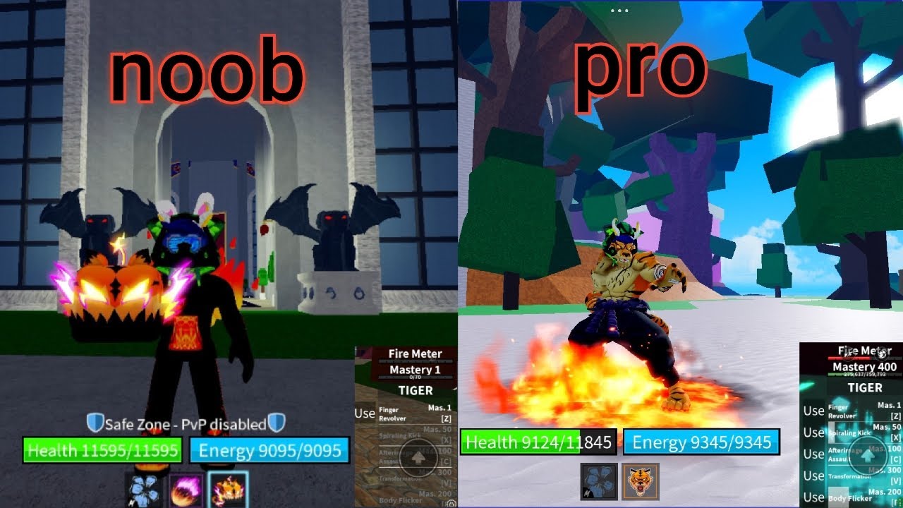 Noob to pro using tiger fruit on blox fruit (mobile)