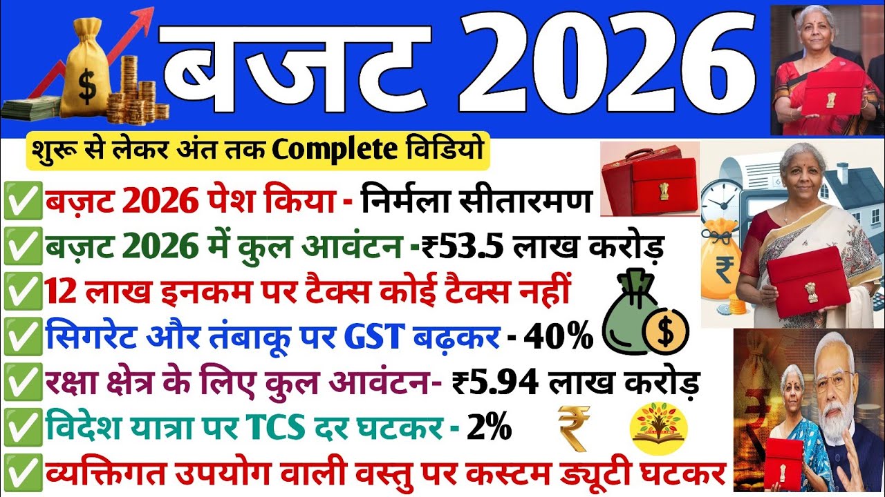बजट 2026 GK | Budget 2026 GK Questions in Hindi | Budget 2026 Important Question | Budget GK Trick