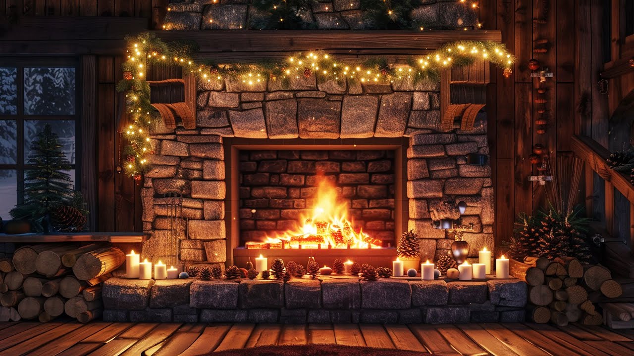 2 Hours Cozy Fireplace Ambience | Warm Crackling Fire Sounds