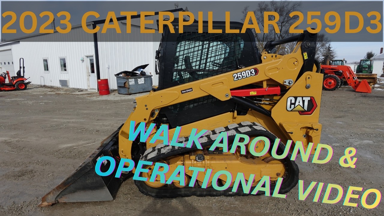 Видеообзор и демонстрация работы мини-погрузчика Caterpillar 259D3 2023 года выпуска. Цена: 49 90...