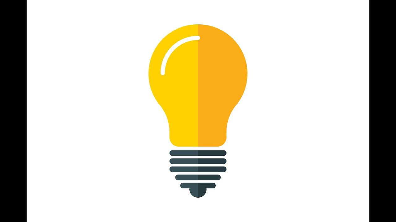 Adobe Illustrator Tutorials | How to Create a Flat Light Bulb Icon using adobe illustrator