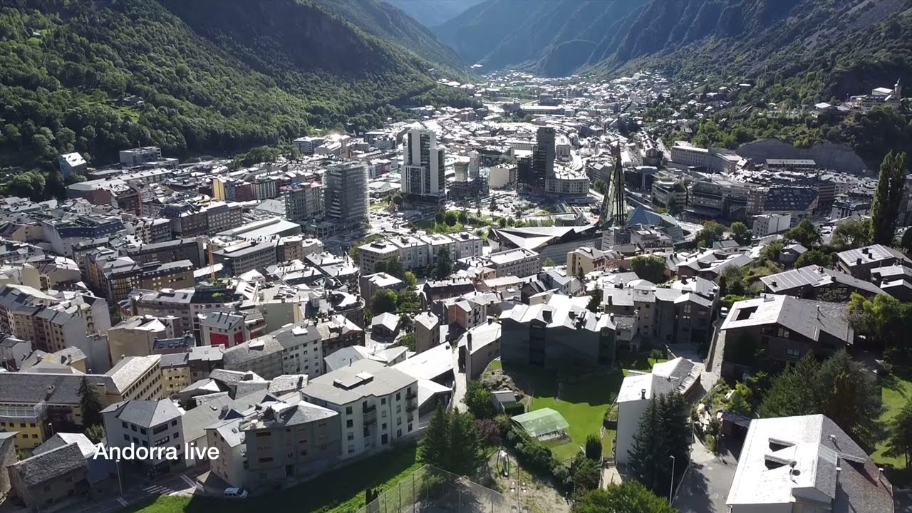 🇦🇩 ESCALDES ENGORDANY DESDE EL AIRE, vuelo en dron por ANDORRA   4K