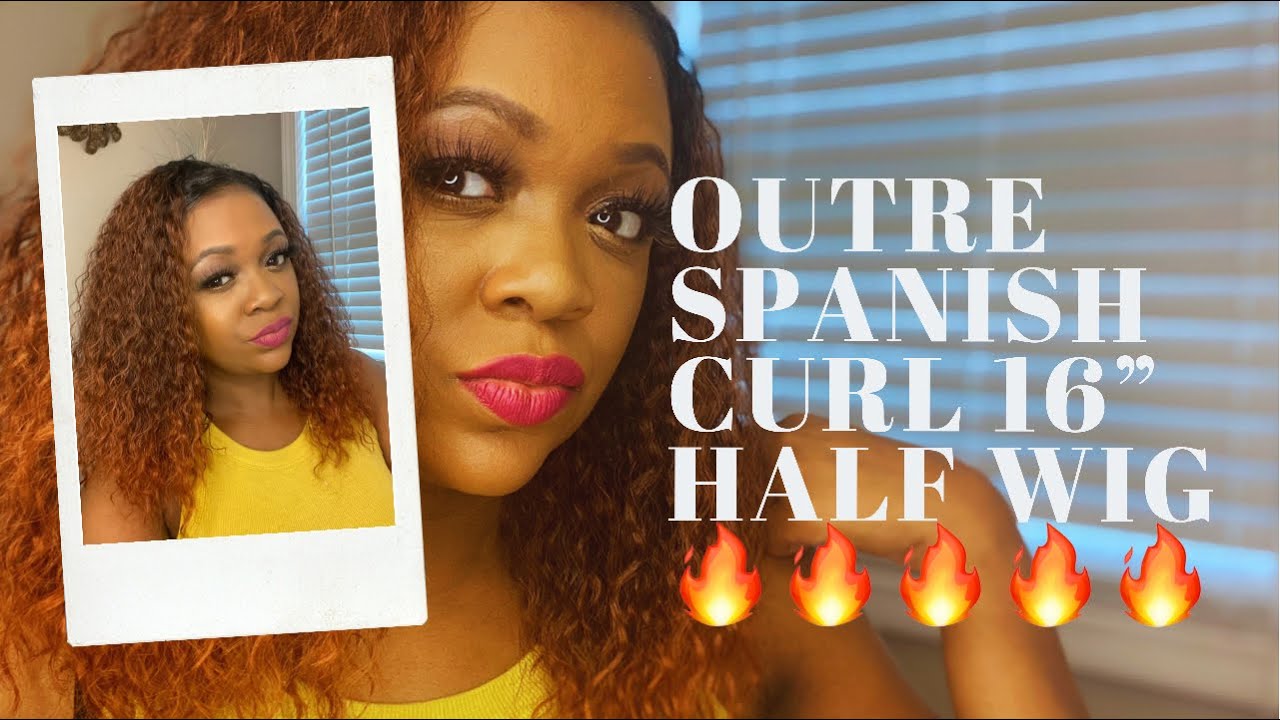 BEST CHEAP SUMMER WIG | OUTRE SPANISH CURL 16” SYNTHETIC HALF WIG DR GINGER BROWN #spanishcurl