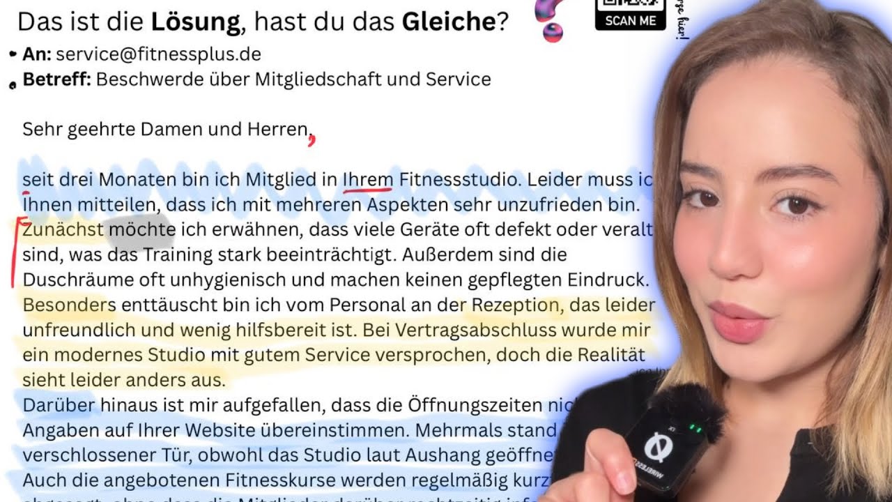 Wie schreibt man einen Beschwerdebrief? | B2 TELC Schriftliche Prüfung | B2 Schreiben PDF Lösung!