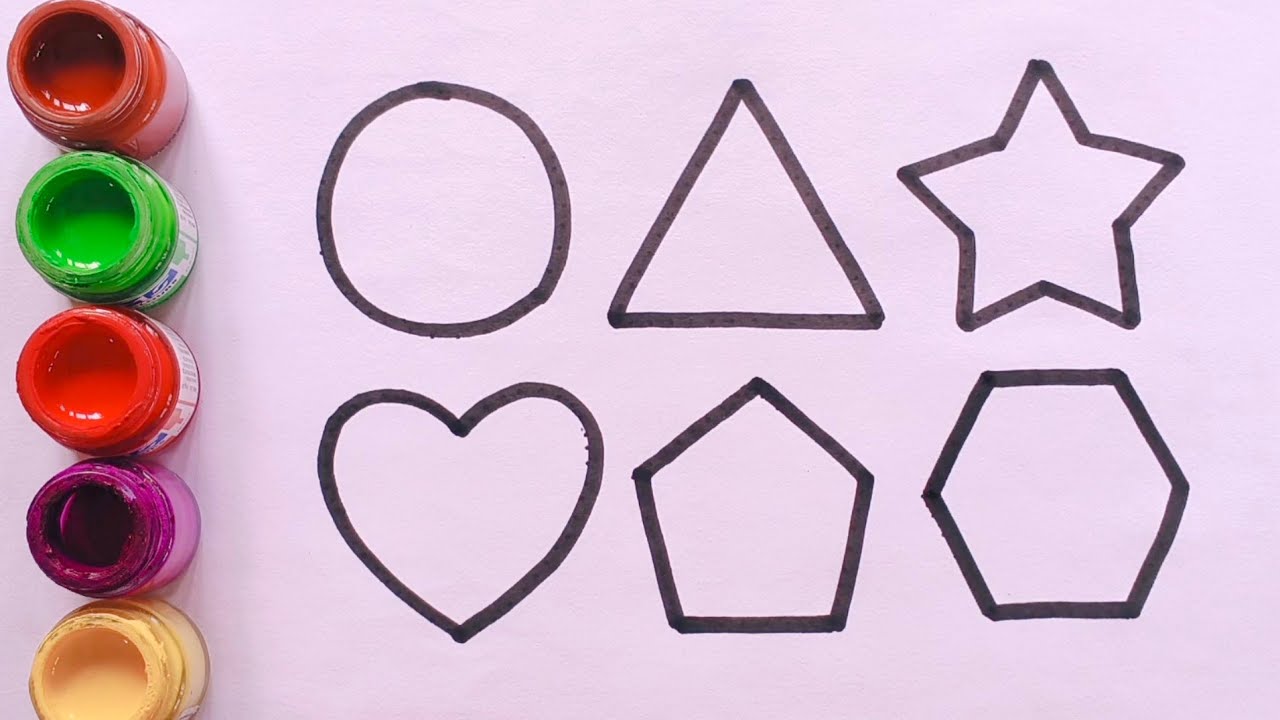 Shapes drawing for kids, learning 2d shapes, colors for toddlers, preschool learning, part- 171