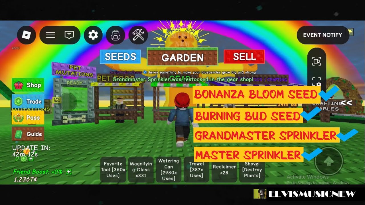 Live Grow a Garden Bonanza Bloom Seed Dan Grandmaster Sprinkler Siap Di Tanam!