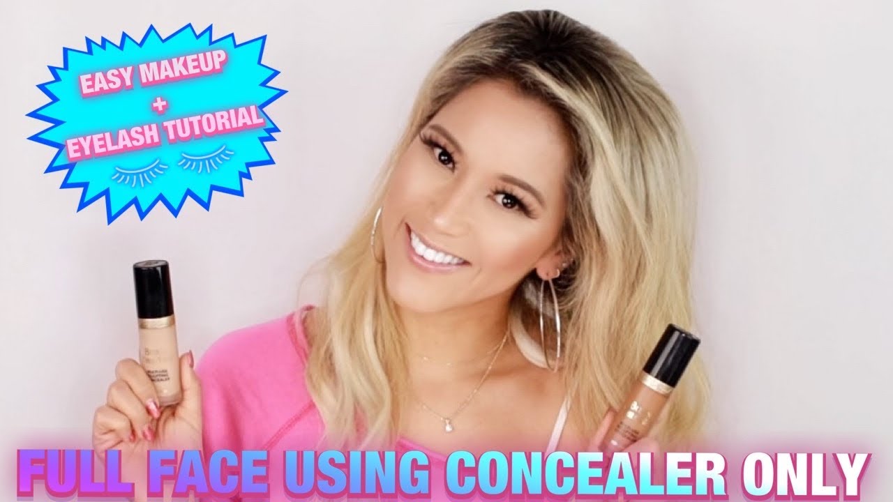 FULL FACE USING CONCEALER ONLY...NO FOUNDATION!!! | EVERYDAY MAKEUP LOOK | MAKEUP & LASHES TUTORIAL