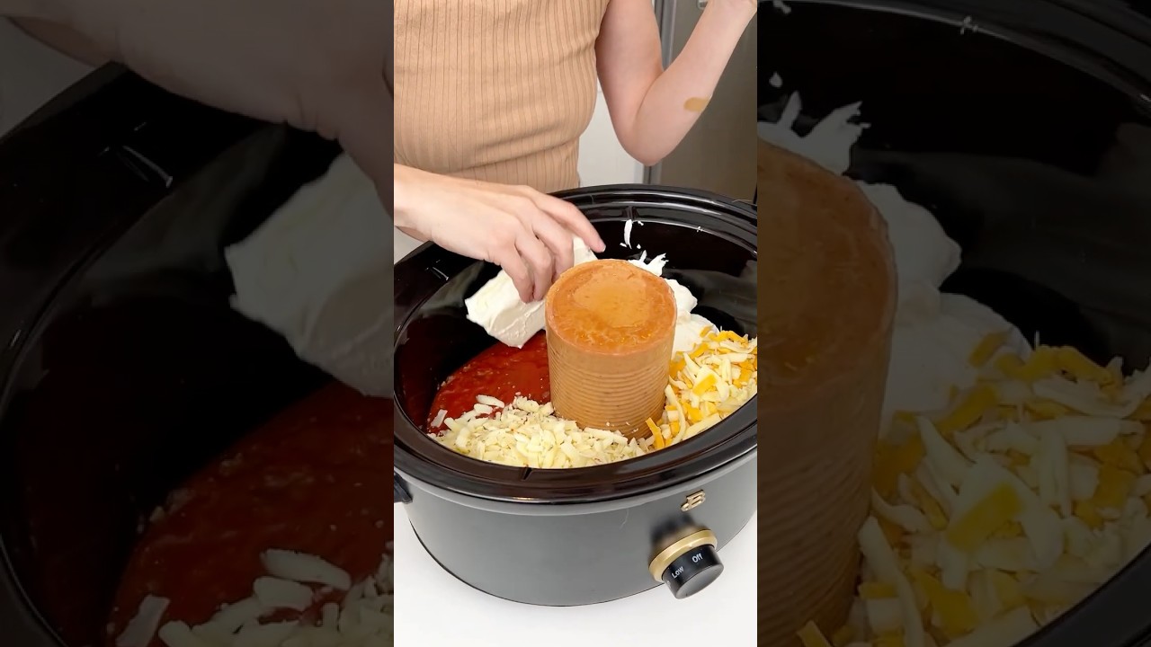 Easy crockpot appetizer  #recipe #easyrecipe #crockpot #slowcooker #beandip #gameday