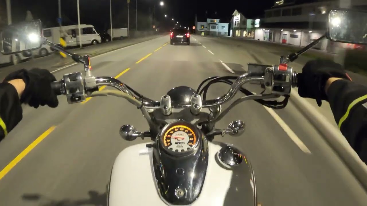 Midnight Ride in Norway | Yamaha Dragstar 650