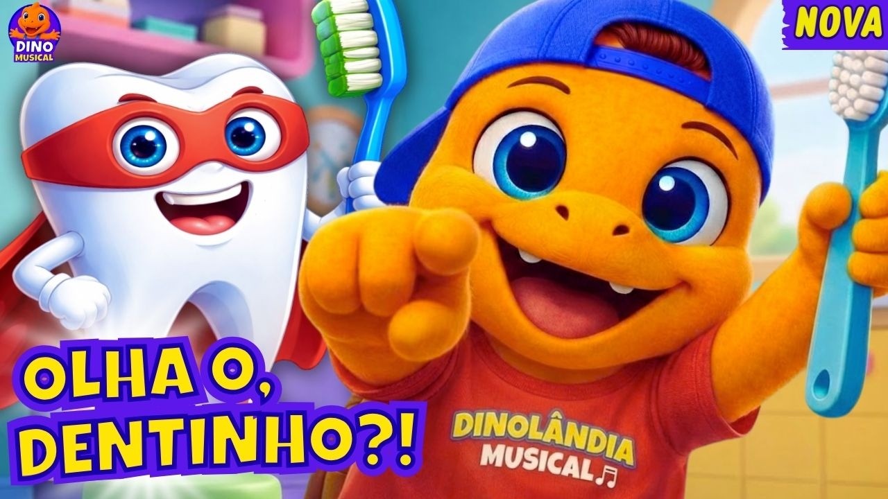 🦖🪥😱 OLHA O DENTINHOOO!! ESCOVA, ESCOVA!! | 50 MINUTOS de Música Infantil Engraçada 🎵