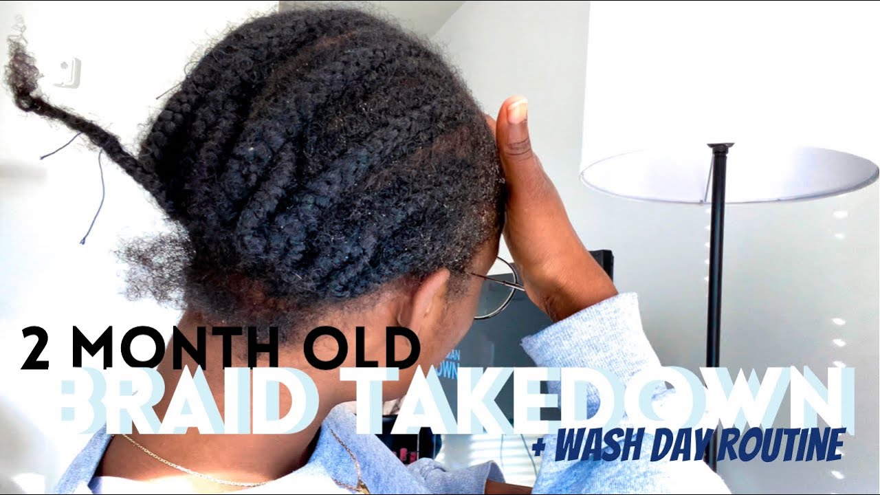 Taking down 2 month old braids after wigs | Wash and Detangle | I'm Over it! #washday #hairjourney