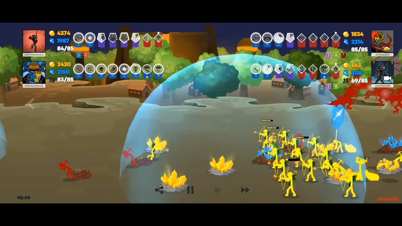 Tôi đấu 2v2 trong stickwar saga