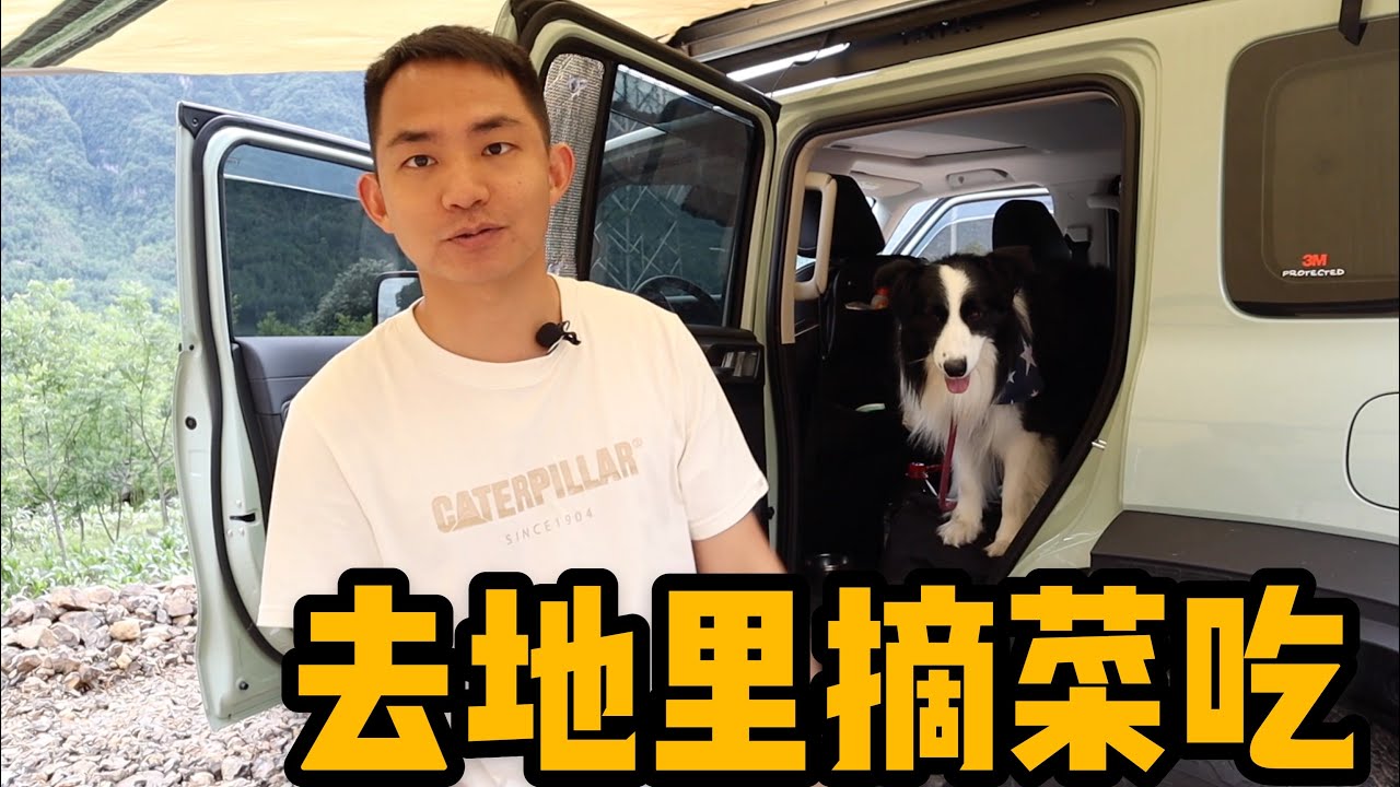 AL190集：一人一狗进山寻找瀑布，驻车山林间露营，在农家户里摘菜吃「Eng Sub」