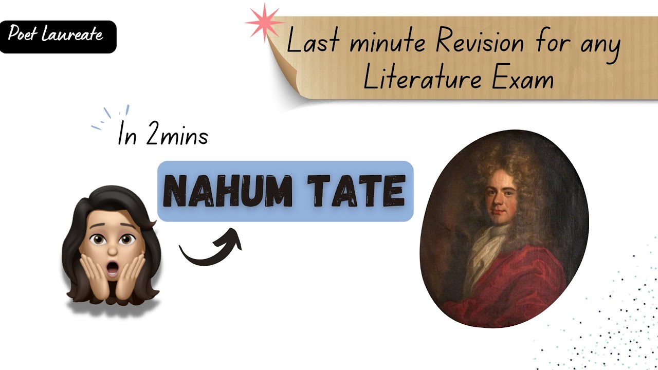 Biography of Nahum Tate in 2 minutes | Easy peasy explanation| #poetlaureates #nahumtate #net #set