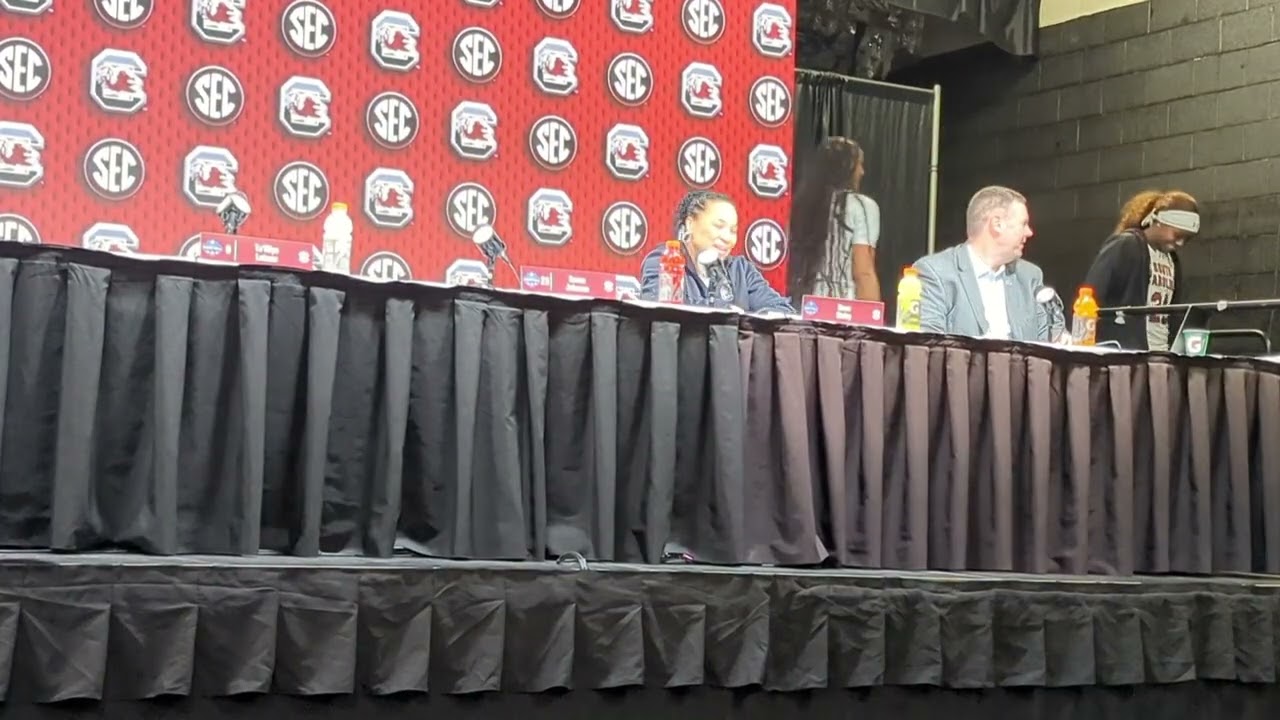 South Carolina's Dawn Staley, Ta' Niya Latson, Raven Johnson Press Conference After LSU Win