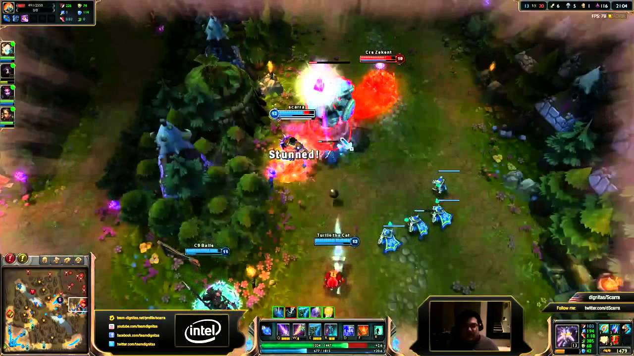 Scarra Plays Kassadin vs Syndra top Lane - League of Legends 2013